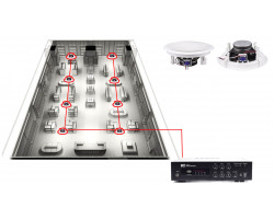 Акустична система для магазину 8 стельових динаміків TOA